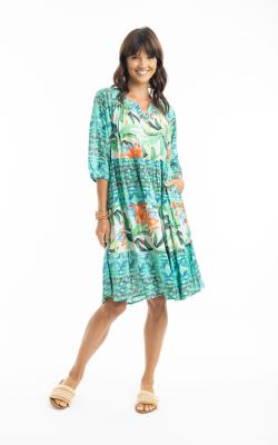 Olivia 3/4 Sleeve Layered Dress