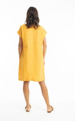 Mango Linen Cap Dress