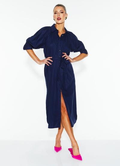 Almighty Navy Shirt Dress