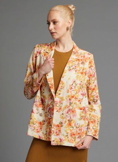 Fate + Becker Last Dance Cream Floral Structured Blazer