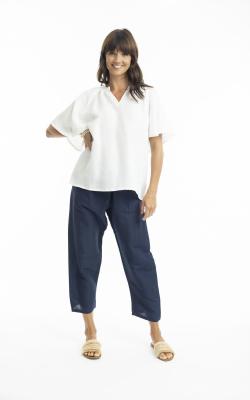 Navy Linen Pant