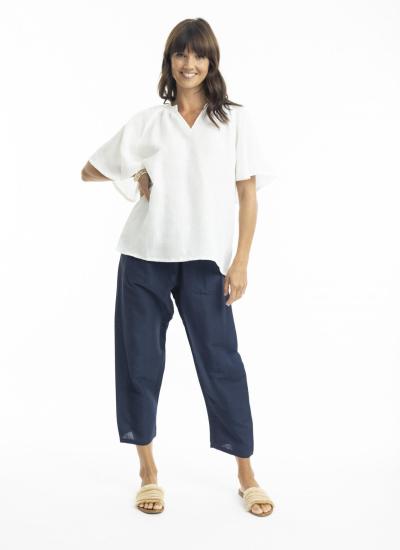 Navy Linen Pant