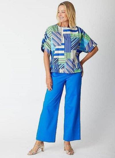 Geo Bright Blue Multi Top