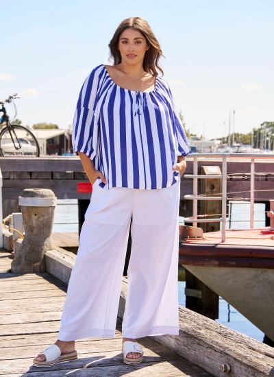 Camilla Blue Stripe Blouse