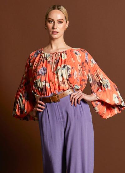 Fate + Becker Jolene Pleated Boho Sleeve Top