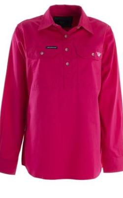 Bullzye Wmns Light Weight Half Placket Work Shirt