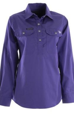 Bullzye Wmns Light Weight Half Placket Work Shirt